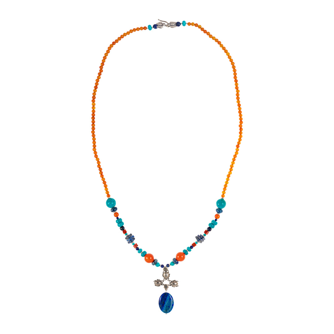 Collar largo tres escarabajos