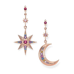 Royalty Star & Moon Rose Gold Earrings