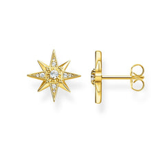 Yellow Gold Star Stud Earrings