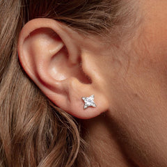 White ZirconiaEar Studs