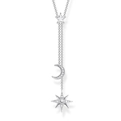 Silver Star & Moon Necklace