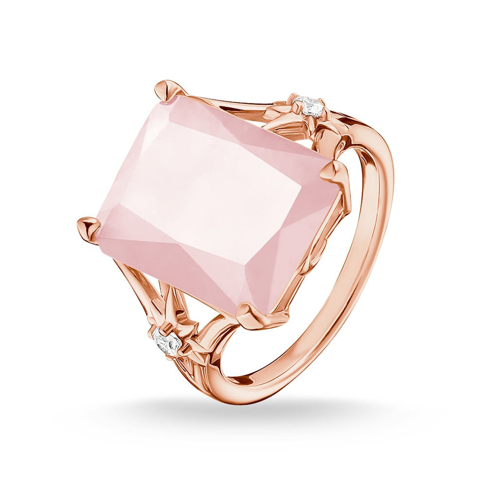 Rose Quartz Ring Pink Stone Cocktail Ring Thomas Sabo