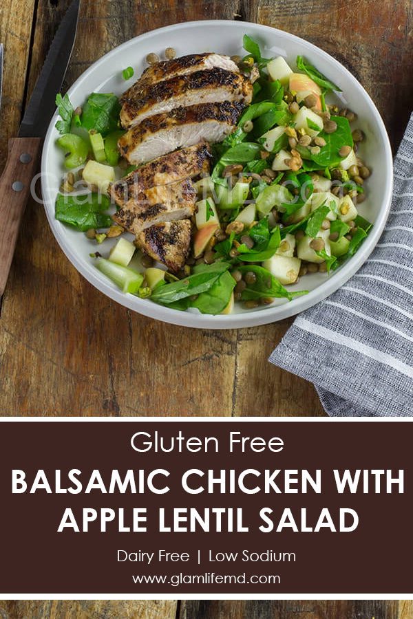 Balsamic Chicken with Apple Lentil Salad