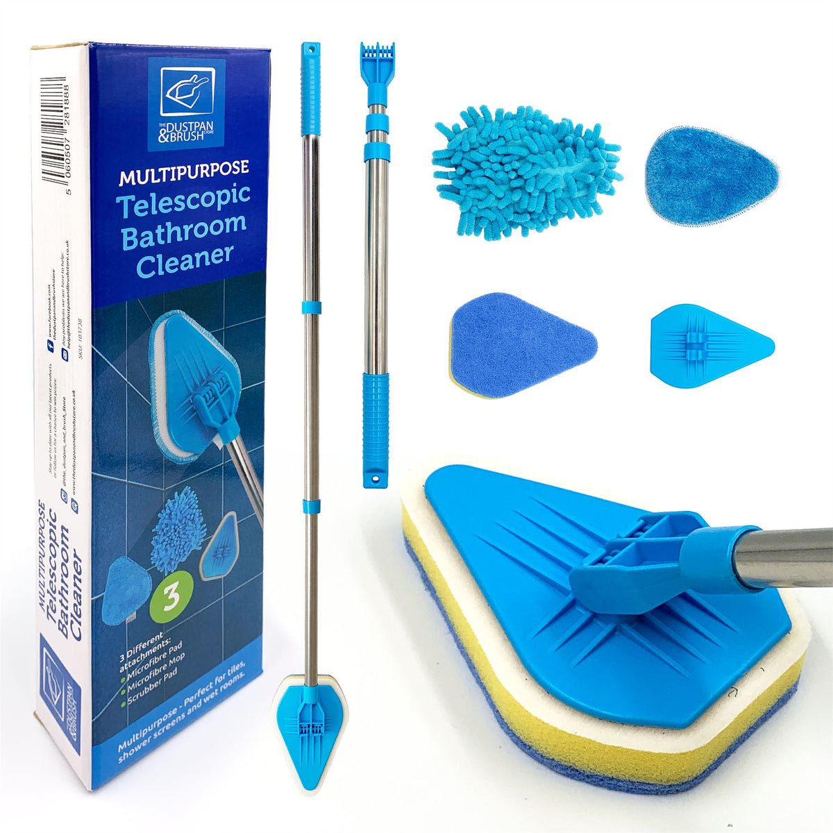 Telescopic Bathroom Mop Tile Cleaning Kit The Dustpan and Brush Store