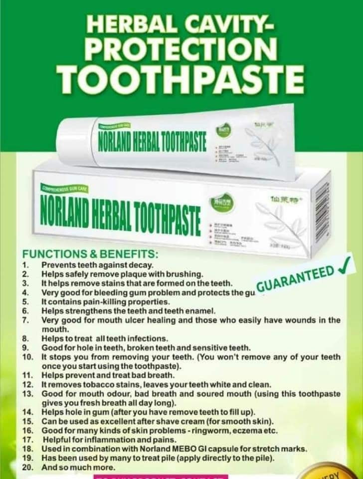 norland herbal toothpaste for face