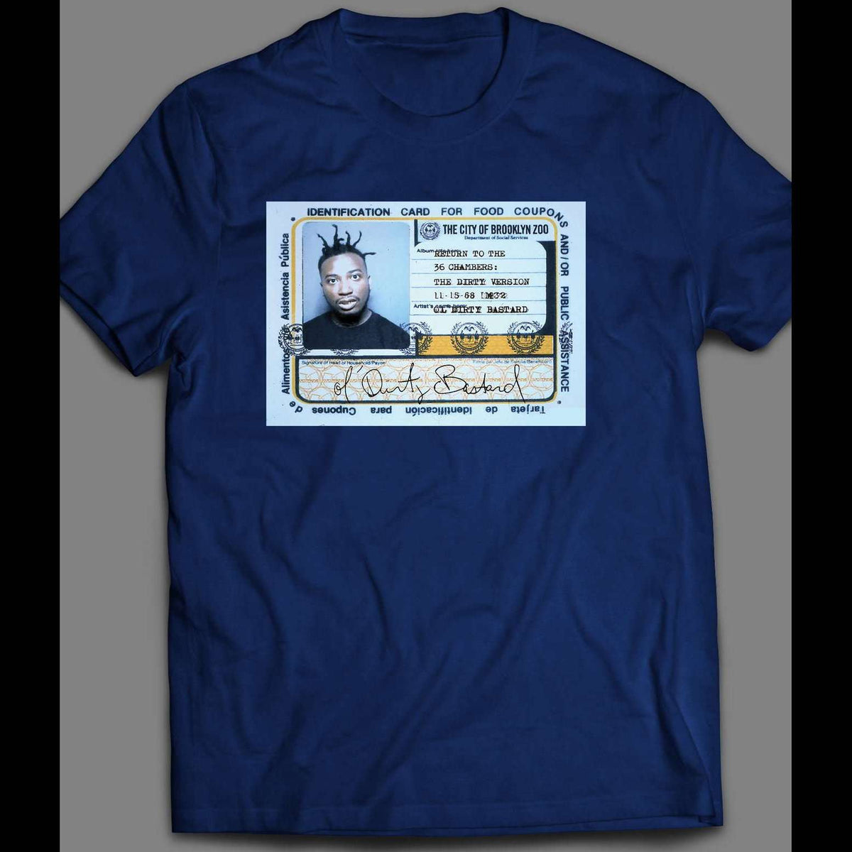 OL' DIRTY BASTARD (ODB) FOOD STAMP CARD T-SHIRT | 80's, 90's to Today Quality Artistic ...1200 x 1200