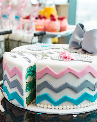 Gender Reveal Cake with blue filling