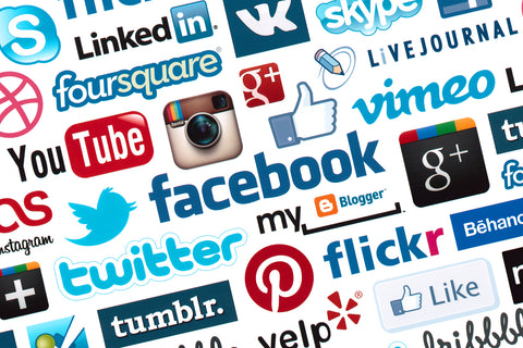 Collage of social media platforms.