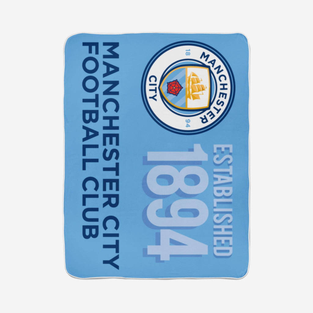 Manchester City FC Official PL Fleece Blanket