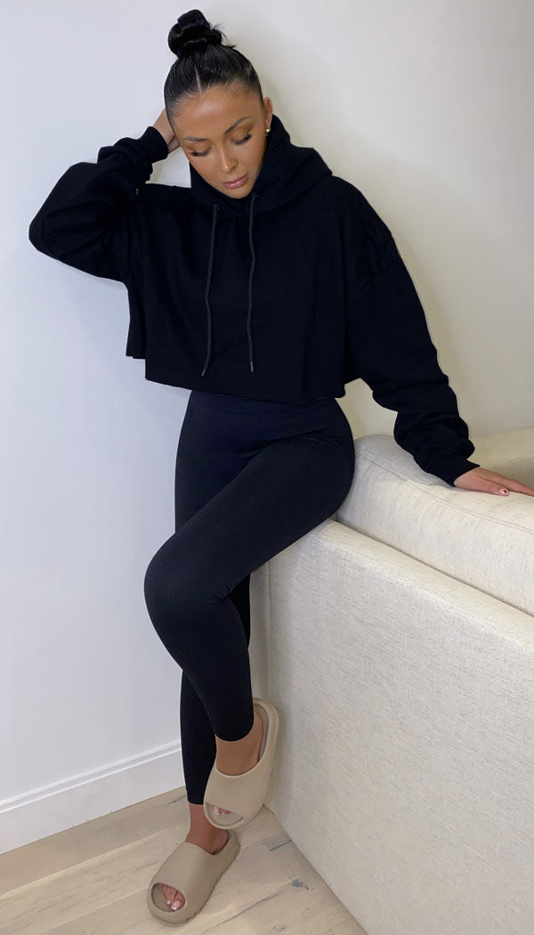 Kendall black hoodie and legging set