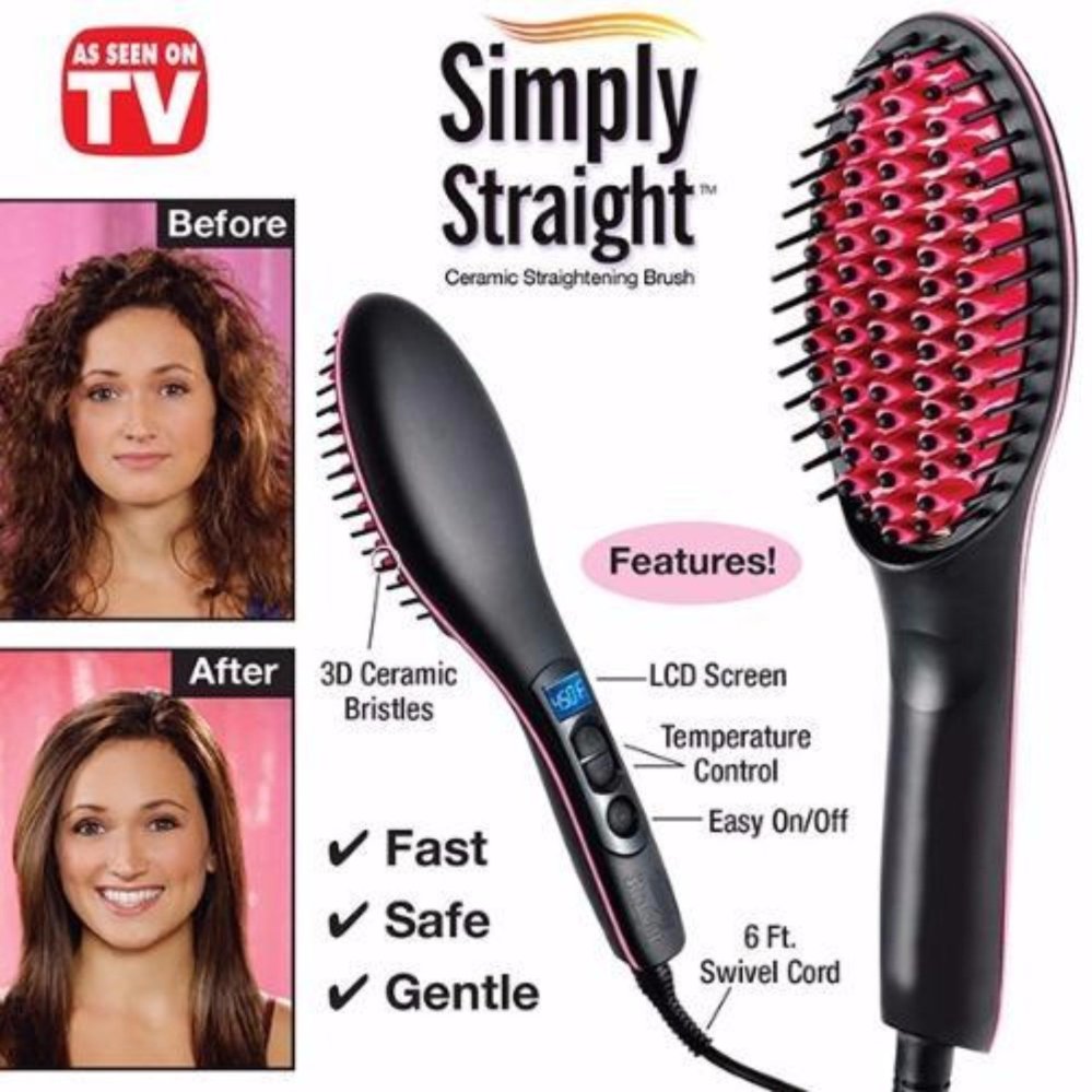 Ceramic Brush Hair Straightener Trendy Shop PH