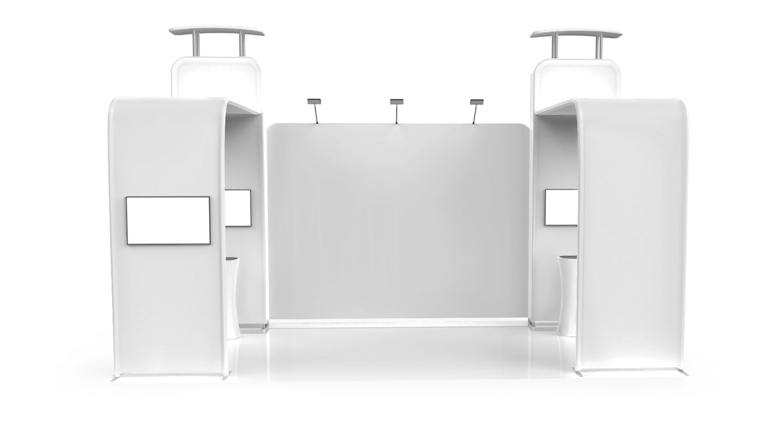 20x10 trade show booth 3D model front view