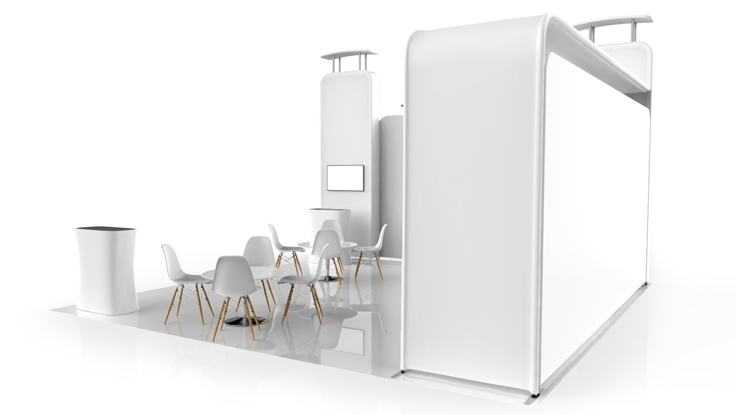 20x20 booth layout 3D model Pro-Package C right view