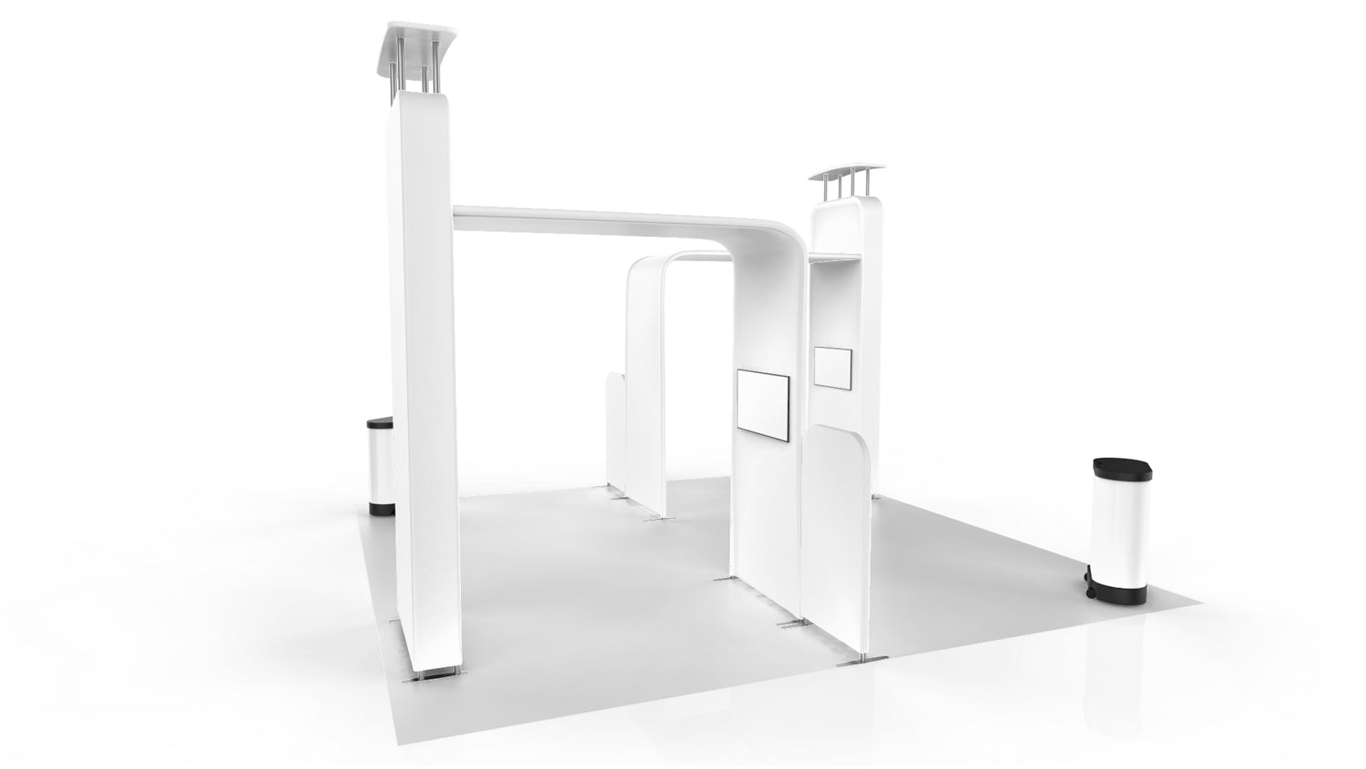 Best 20 foot island booth package Pro-Package D 3D side view