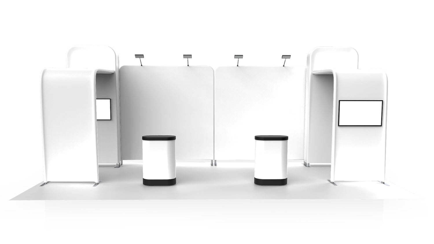Best compact exhibit inline 20 foot made from two 10 foot packages 3D front view