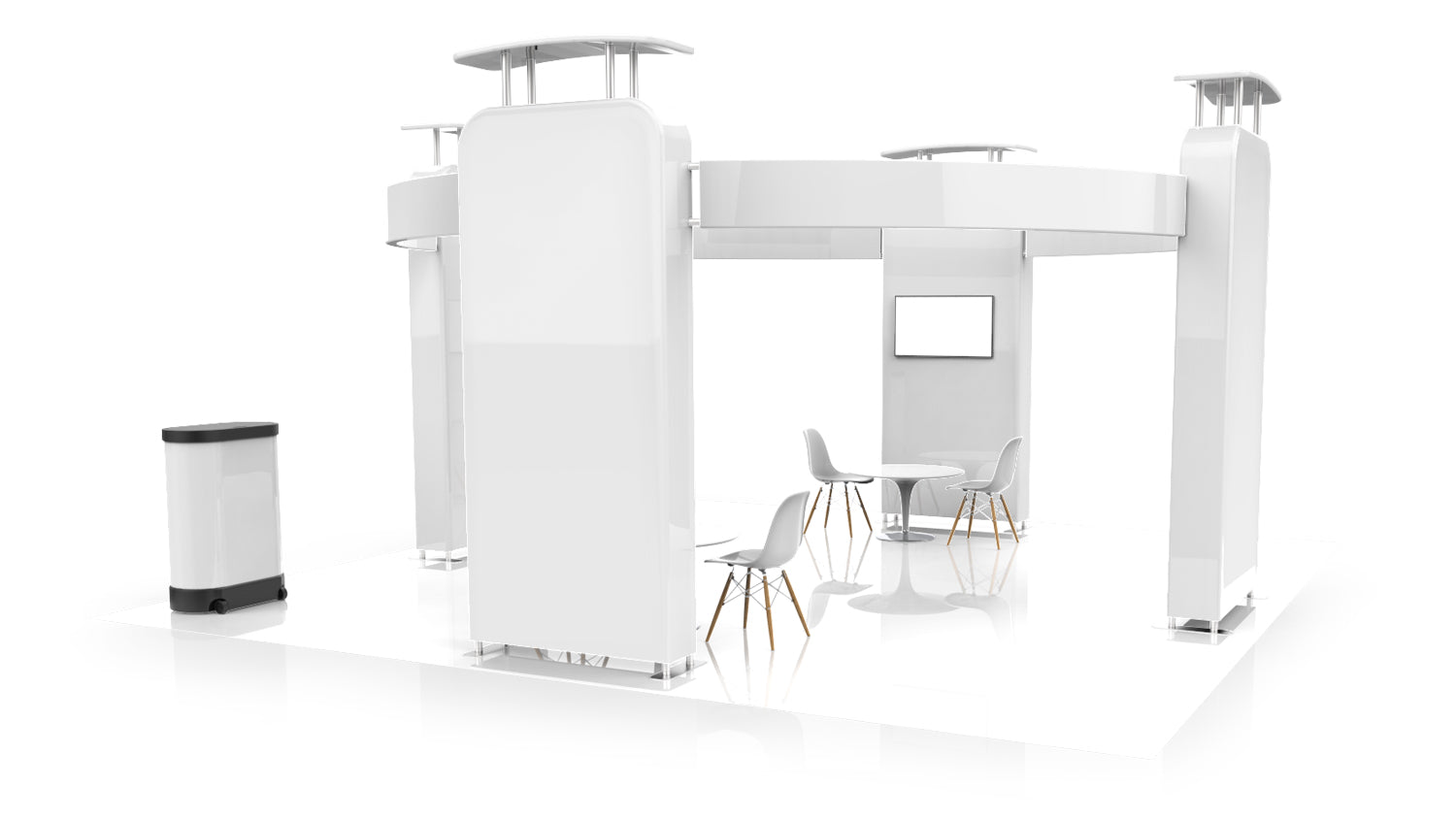 Best enclosed 20x20 booth design 3D view 2