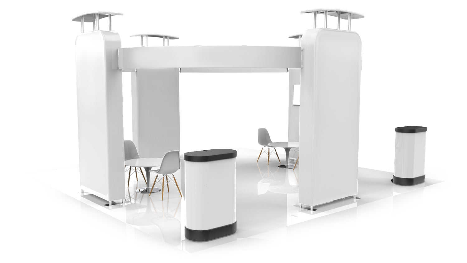 Best enclosed 20x20 booth design 3D view 3