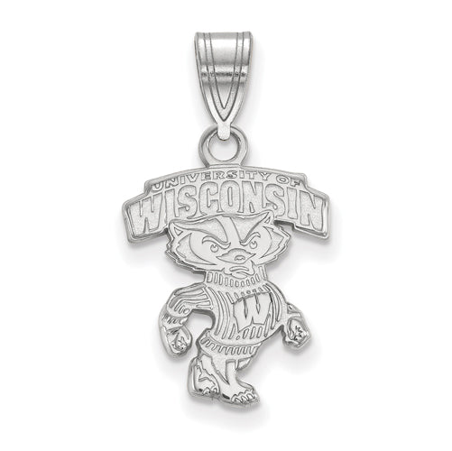 SS University of Wisconsin Medium "WISCONSIN" Bucky Pendant
