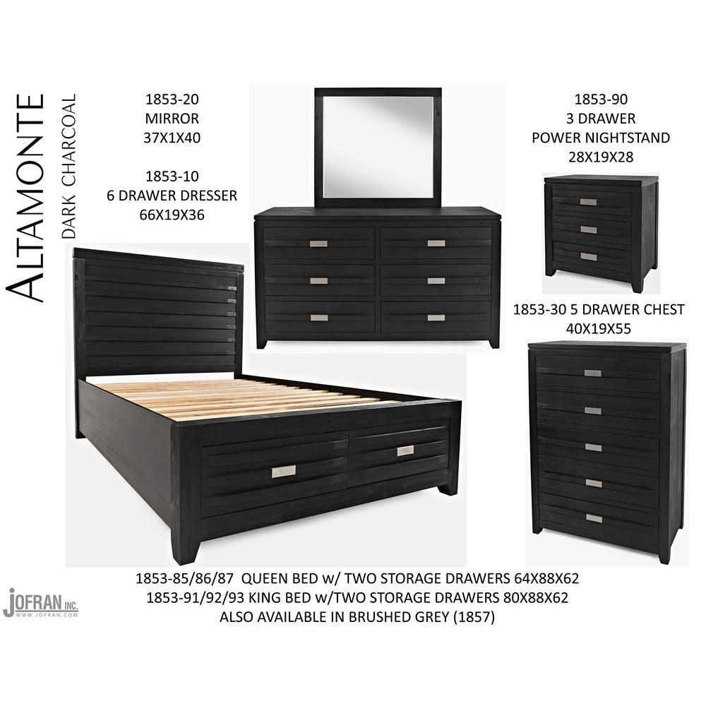 Jofran Altamonte Panel Bedroom Set In Dark Charcoal Grey Beyond