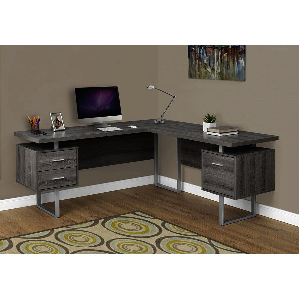 Monarch Specialties 7304 70 Inch Computer Desk In Dark Taupe Left