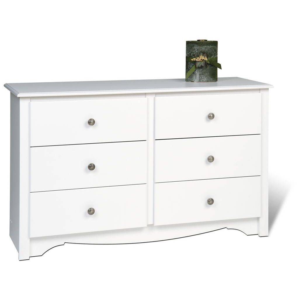 Prepac Monterey White 48 Inch Youth Size 6 Drawer Dresser Beyond