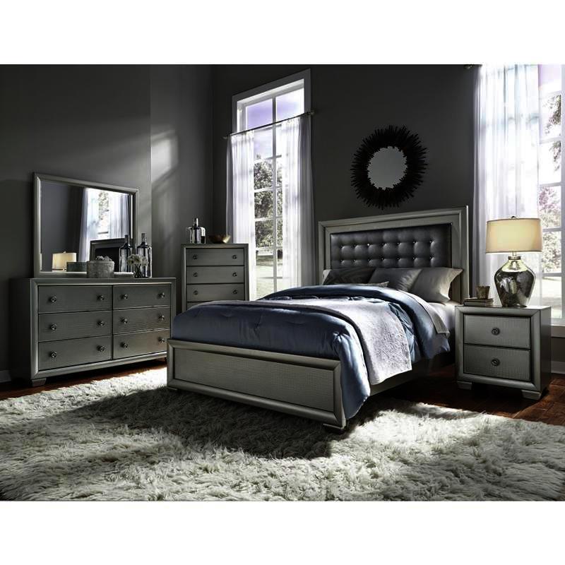 Pulaski Celestial 4 Piece Upholstered Platform Bedroom Set W Dresser