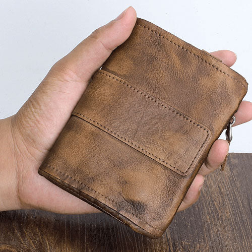 Handmade Mens Chain Biker Wallet Cool Short Leather Wallet Men Small W – iwalletsmen