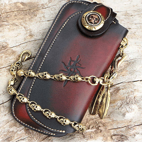 Handmade Mens Cool Leather Chain Wallet Biker Trucker Wallet with Chai – iwalletsmen