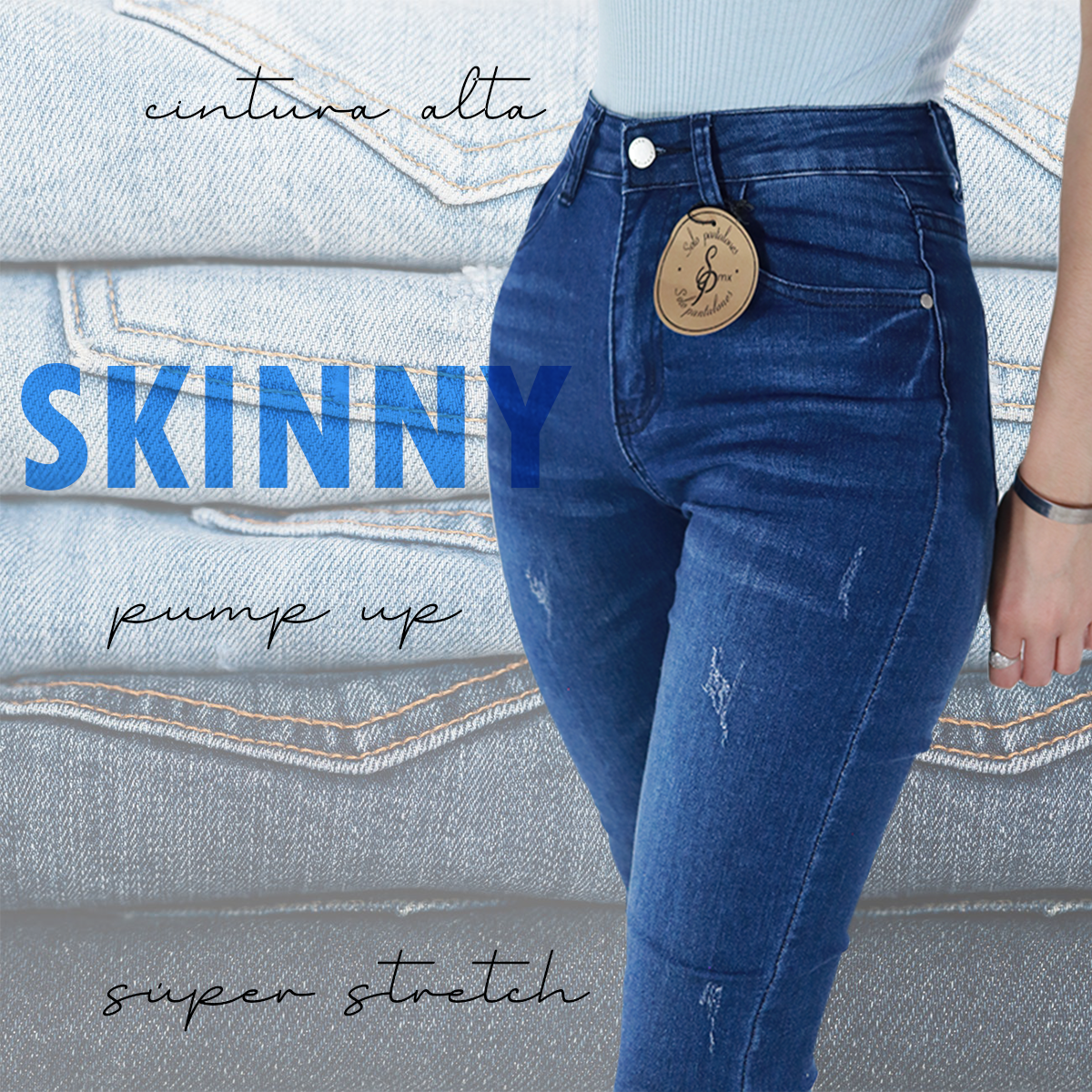 letal Perversión Nunca Skinny Jeans Reno | Pantalón ajustado para mujer 8002 – EMME