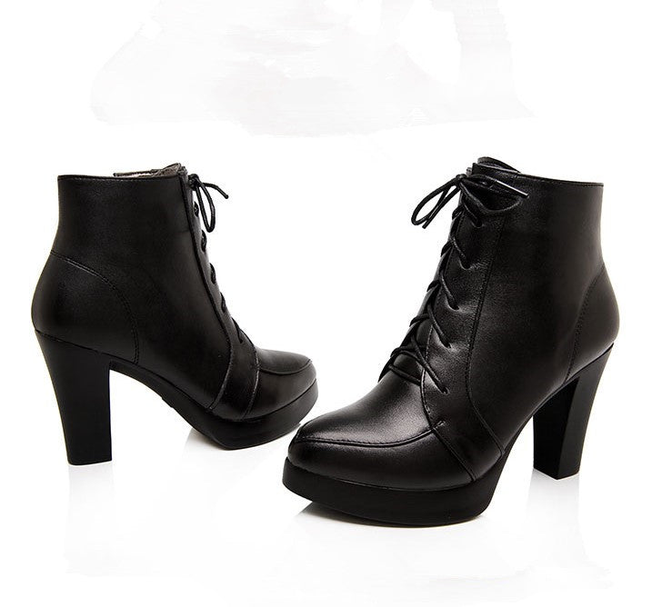 black boots with small heel