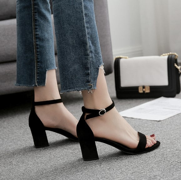 ankle strap open toe heels