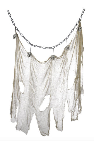 Hanging Skull and Muslin Chain Decoration