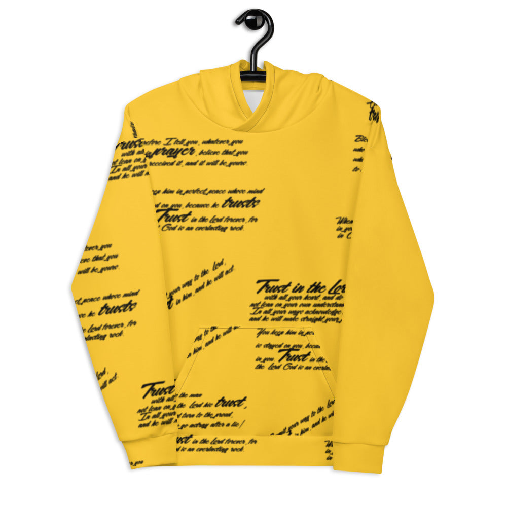 Download Unisex Trust God Full Graffiti Hoodie Yellow Faith X Threads PSD Mockup Templates