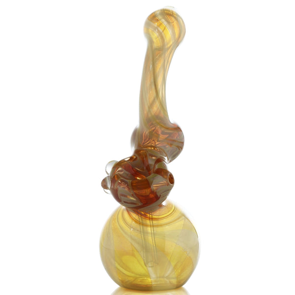 7 Color changing silver fumed wrap-and-rake sherlock bubbler.