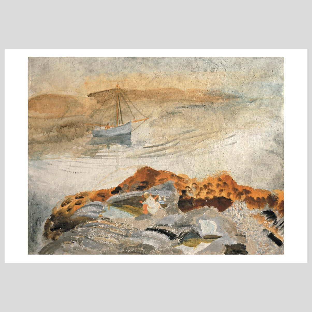 Postcard Winifred Nicholson Seascape with Two Boats