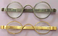 Antique 18th Century Oval Metal Eyeglasses