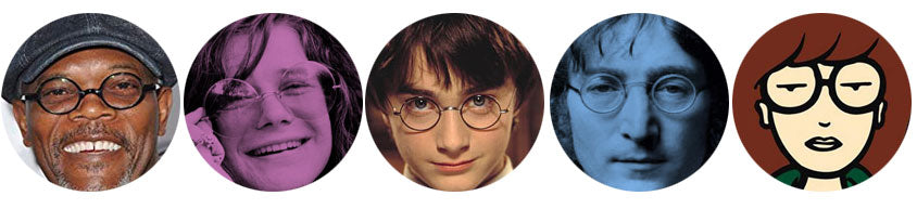 Round glasses on famous people