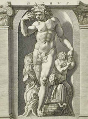 Illustration of the Roman god Bacchus, namesake for the eyeglass frames