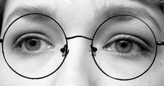 Different eye glass styles on human face