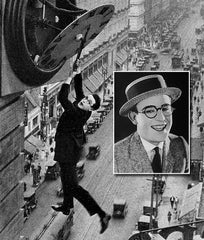 Harold Lloyd wearing eyeglasses in film