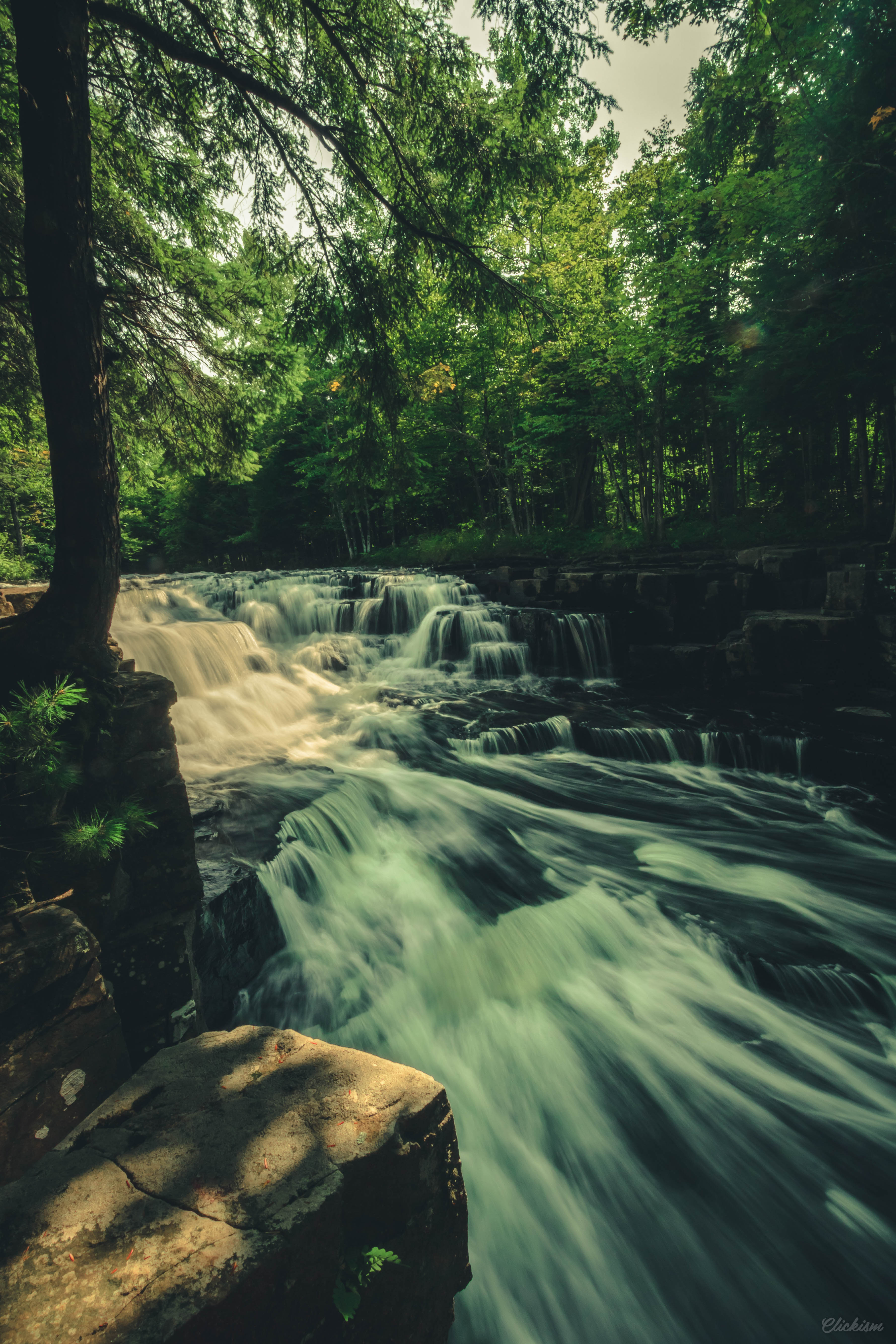 Quartzite Falls, Sankee, Grant Township, Michigan waterfall, waterfalls, upper peninsula, up