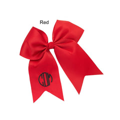 monogram hair bow red