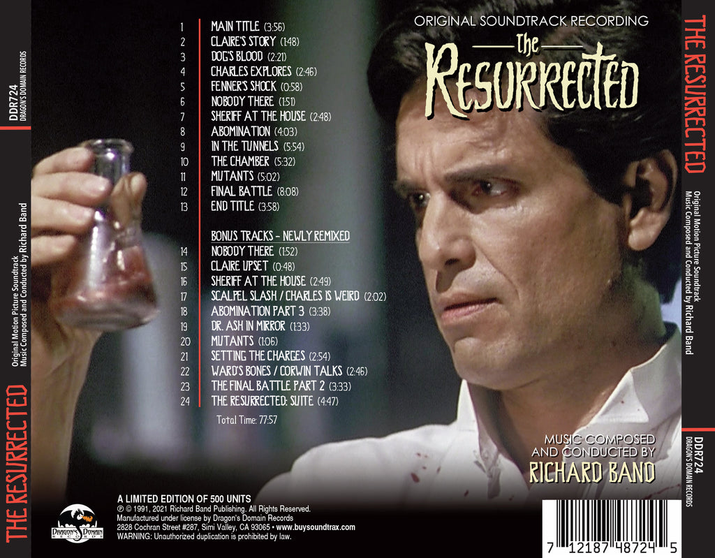 RESURRECTED, THE - Expanded Original Soundtrack by Richard Band |  Buysoundtrax
