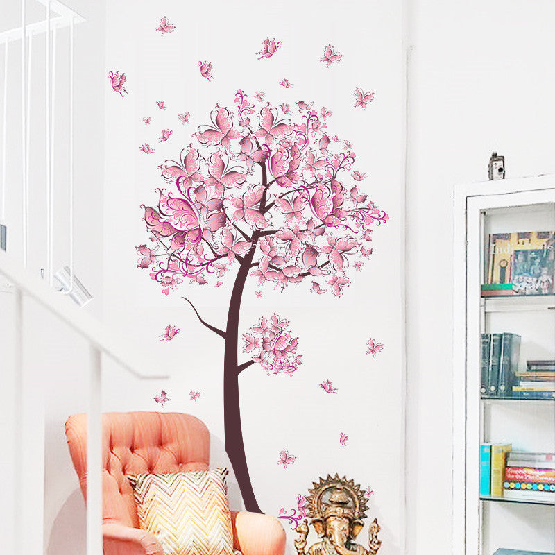 Tree Flower Floral Butterflies Wall Stickers Decals Living Room