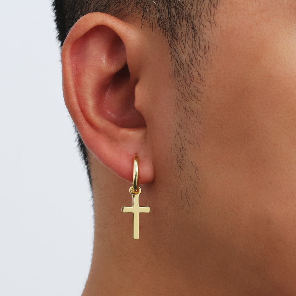 Stud Cross Earrings Cross Earrings For Women Small Gold Cross Hoop Earrings Gold Hoop Earrings With Charm Hoop Cross Earrings