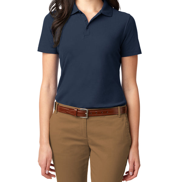 navy blue polo shirt womens