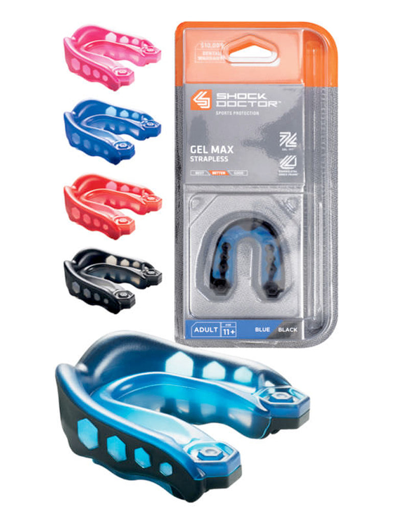 Details about   Gel Max Mouth Guard Shock Doctor Sport Age 11 and Older Rubber Frame Latex Free 