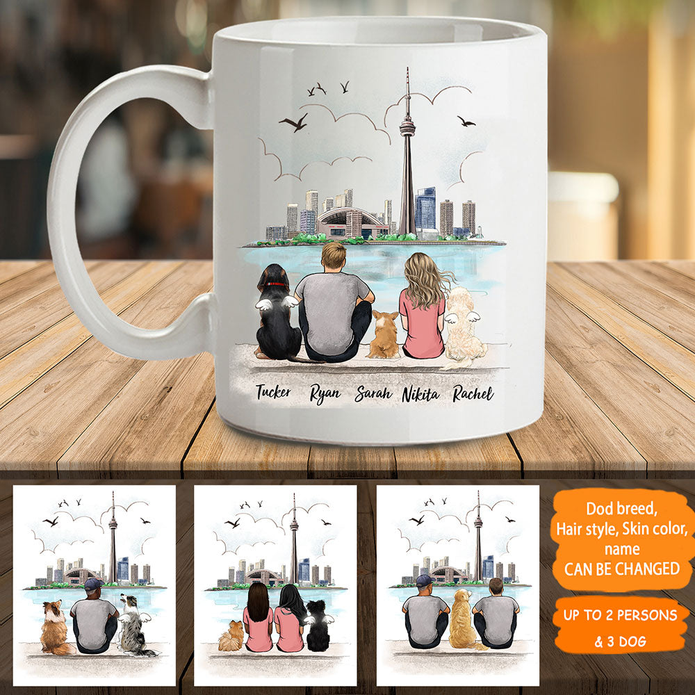 Personalized custom dog & couple coffee mug Custom Scenery