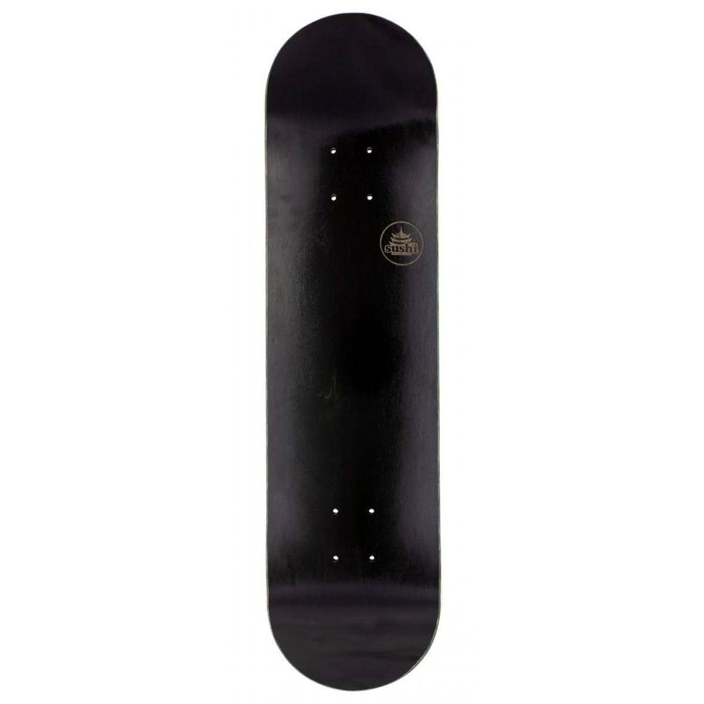 Sushi Skateboard Deck Pagoda Stamp Black 8" 