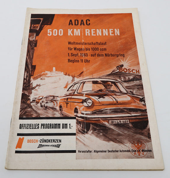 1 Sept 1963 ADAC 500 KM Rennen WM 1000 ccm Nürburgring PROGRAMMHEFT VI13 å * 